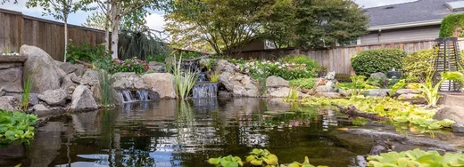 Pond or water feature designed and built by Earthworks Landscape Service