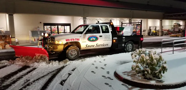 Earthworks snow services truck on an overnight route